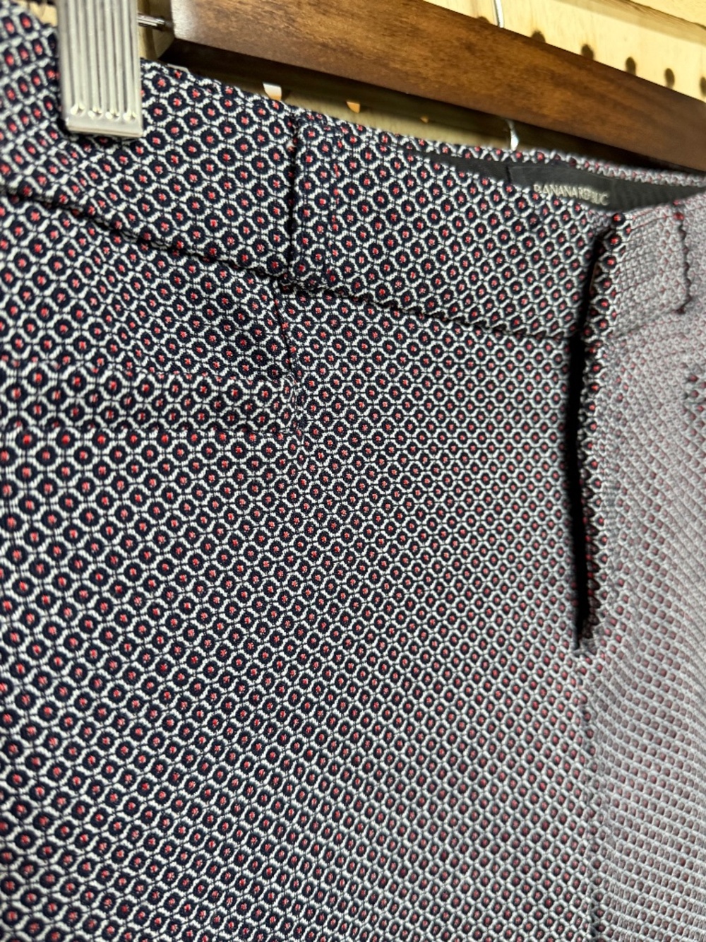 Banana Republic Sloan Navy Geometric Ankle Trousers Size 0 | Tailored Career Pan